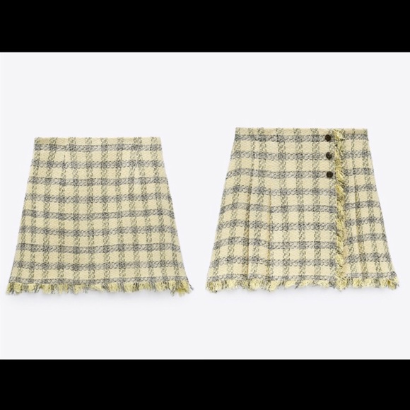 Zara textured weave mini skirt, yellow - Picture 2 of 4
